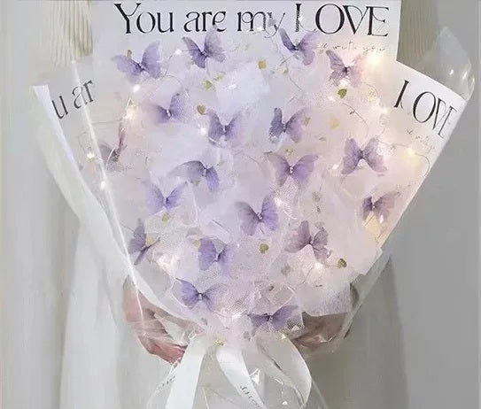 DIY Handmade Butterfly Bouquet – Romantic Artificial Flower Gift Bag for Proposals, Birthdays, Weddings, or Thoughtful Surprise Moments