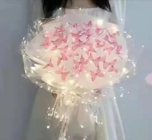 DIY Handmade Butterfly Bouquet – Romantic Artificial Flower Gift Bag for Proposals, Birthdays, Weddings, or Thoughtful Surprise Moments