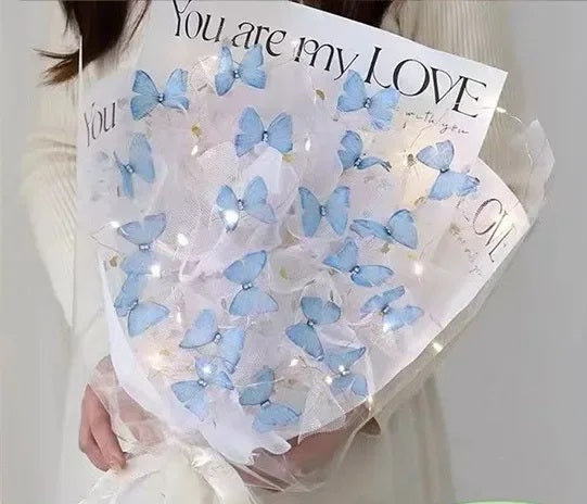 DIY Handmade Butterfly Bouquet – Romantic Artificial Flower Gift Bag for Proposals, Birthdays, Weddings, or Thoughtful Surprise Moments