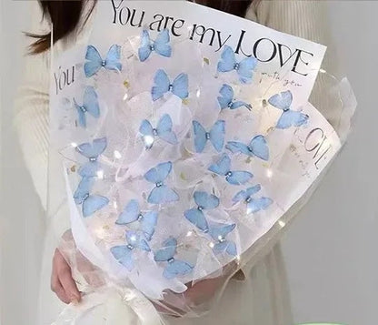 DIY Handmade Butterfly Bouquet – Romantic Artificial Flower Gift Bag for Proposals, Birthdays, Weddings, or Thoughtful Surprise Moments