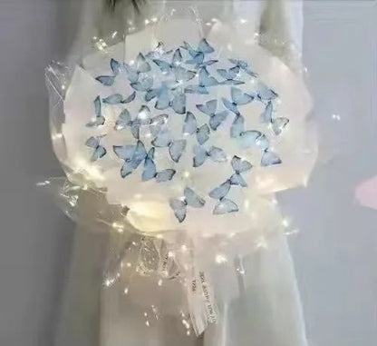DIY Handmade Butterfly Bouquet – Romantic Artificial Flower Gift Bag for Proposals, Birthdays, Weddings, or Thoughtful Surprise Moments